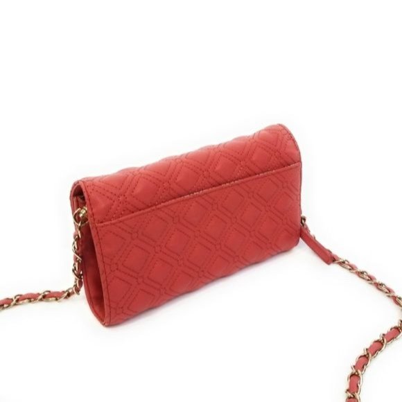 Big Buddah Diamond Quilted Crossbody Shoulder Bag in Coral Chain Strap - Picture 4 of 8